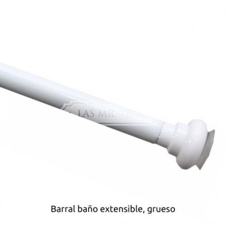 Barral extensible para cortina de baño (BLANCO) - GRUESO